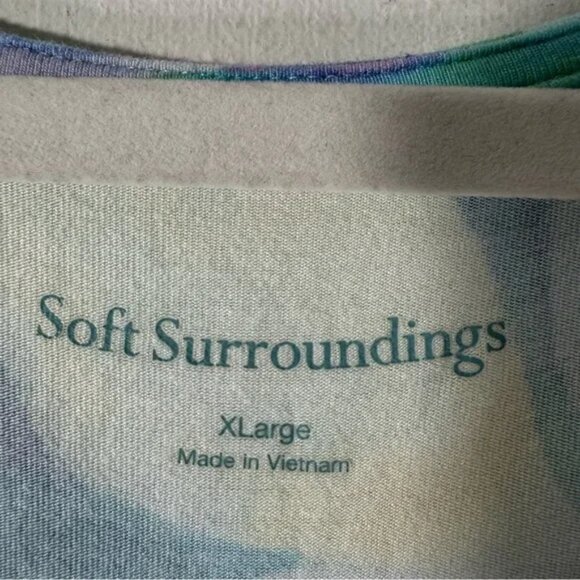 Soft Surroundings Stella Floral Maxi Dress XL Painterly Watercolor Pastel Knit - Picture 4 of 4